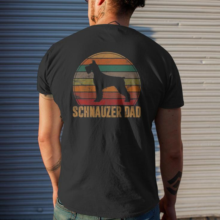 Retro Schnauzer Dad Standard Giant Dog Owner Pet Father Mens Back Print T-shirt Gifts for Him