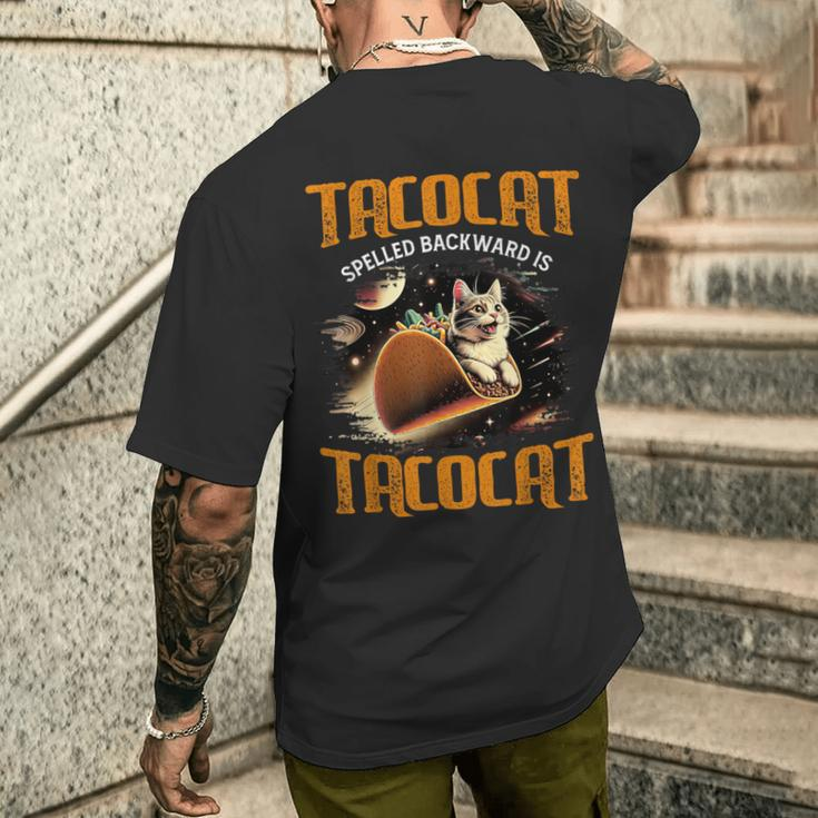 Retro Tacocat Spelled Backward Is Tacocat Cat Men's T-shirt Back Print Gifts for Him