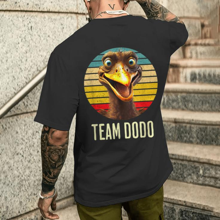 Retro Team Dodo Kurzärmliges Herren-T-Kurzärmliges Herren-T-Shirt mit Vintage Sonnenuntergang und Vogel Design Geschenke für Ihn