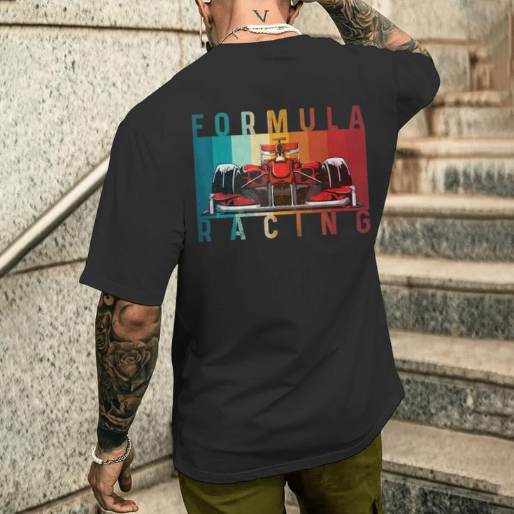 Retro Vintage Formula Racing Lovers Race Car Fan Men's T-shirt Back Print Gifts for Him