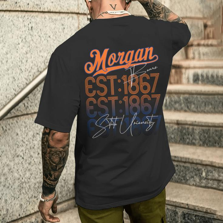 Retro Vintage Morgan Back To State University Style Men's T-shirt Back Print Gifts for Him