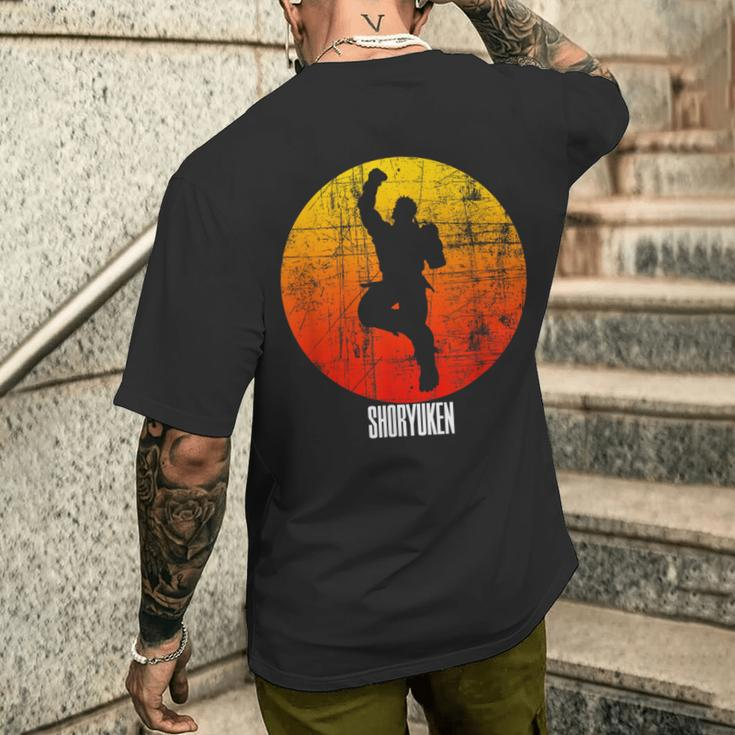 Retro Vintage Shoryuken Fighter T-Shirt mit Rückendruck Geschenke für Ihn