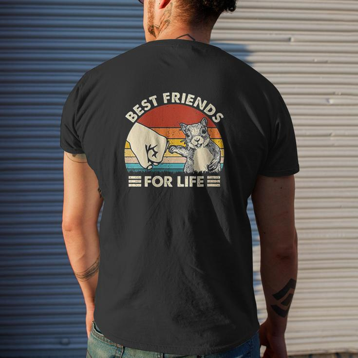 Retro Vintage Squirrel Best Friend For Life Fist Bump Mens Back Print T-shirt Gifts for Him