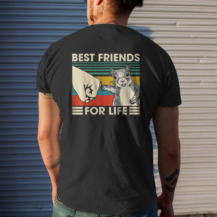 Retro Vintage Squirrel Best Friend For Life Fist Bump Mens Back Print T-shirt Gifts for Him