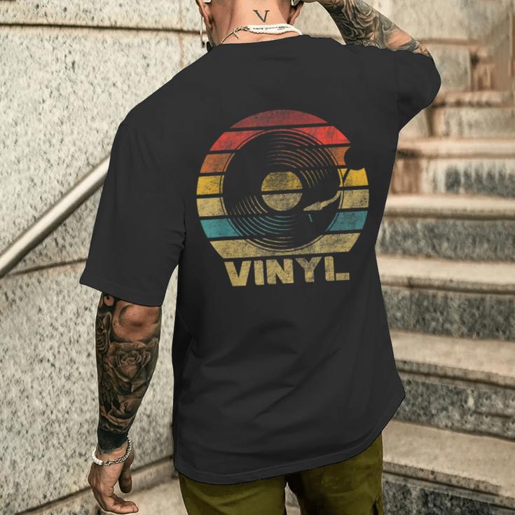 Retro Vinyl Schallplatte Kurzärmliges Herren-T-Kurzärmliges Herren-T-Shirt Design, Schwarz Vintage Musik Tee Geschenke für Ihn