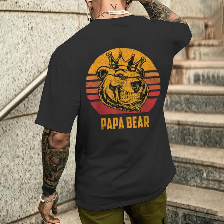 Retrointage Papa Bär Denatertag Geschenk T-Shirt mit Rückendruck Geschenke für Ihn