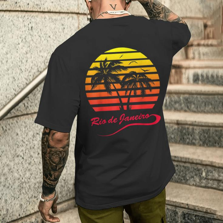 Rio De Janeiro Sunset T-Shirt mit Rückendruck Geschenke für Ihn