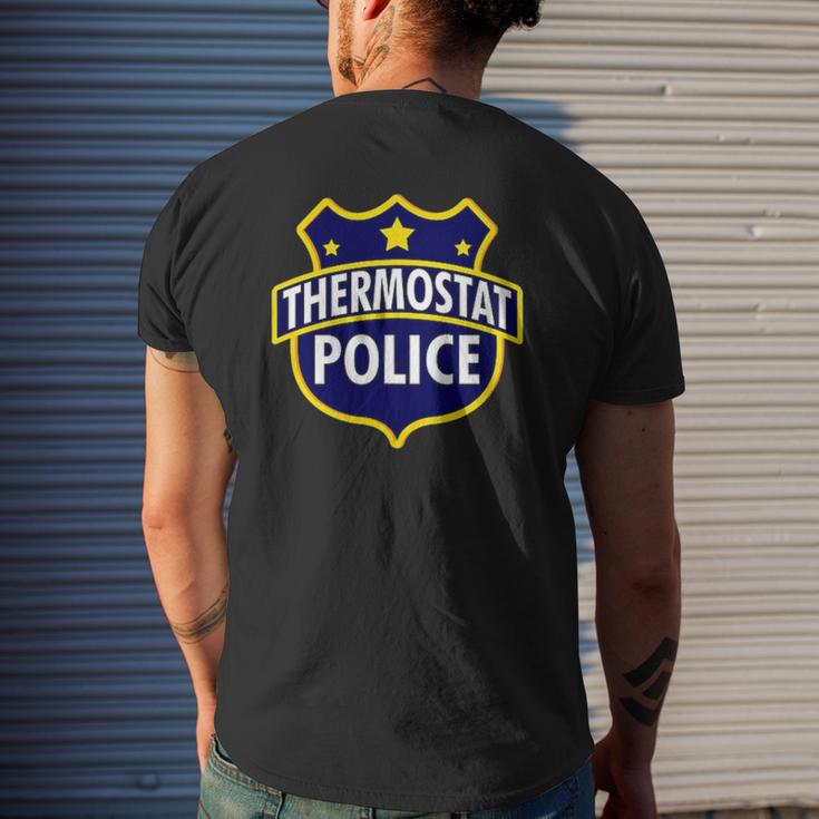 Thermostat Police Pocket Dad's Bday Father's Day Mens Back Print T-shirt Gifts for Him