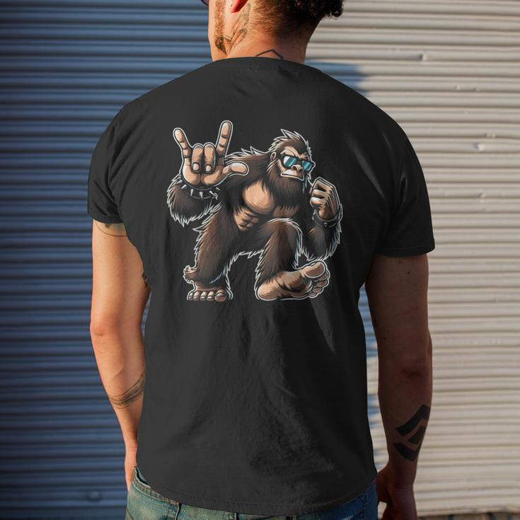 Rock And Roll Big Foot Dancing Sasquatch With Sunglass Men's T-shirt Back Print Gifts for Him