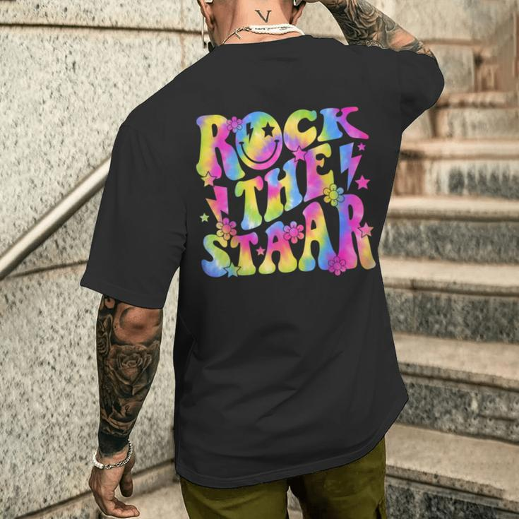 Rock The Staar Rock The Test Test Day Teachers Motivational Men's T-shirt Back Print Gifts for Him