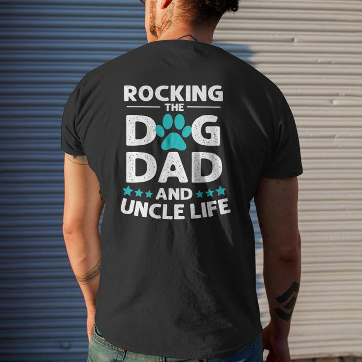 Rocking The Dog Dad And Uncle Life Father's Day Mens Back Print T-shirt Gifts for Him