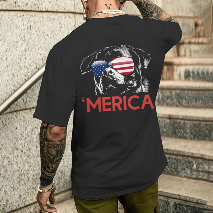 Rottweiler American Flag 4Th Of July Men's T-shirt Back Print Gifts for Him