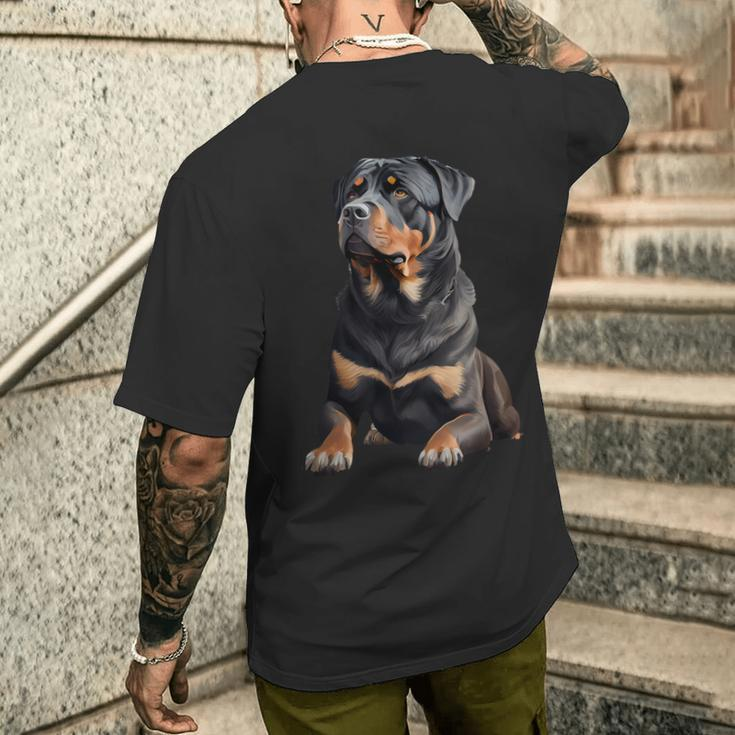 Rottweiler Dog Rottweiler Black T-Shirt mit Rückendruck Geschenke für Ihn