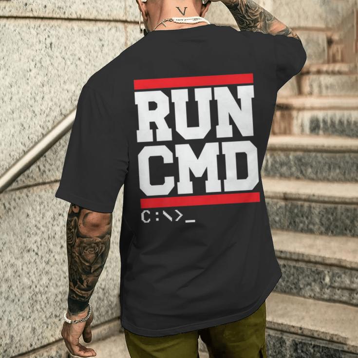 Run Cmd C Command Prompt Windows Ms Dos CmdExe Men's T-shirt Back Print Funny Gifts