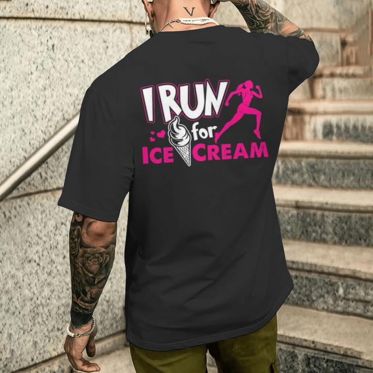 I Run For Ice Cream Men's T-shirt Back Print Gifts for Him