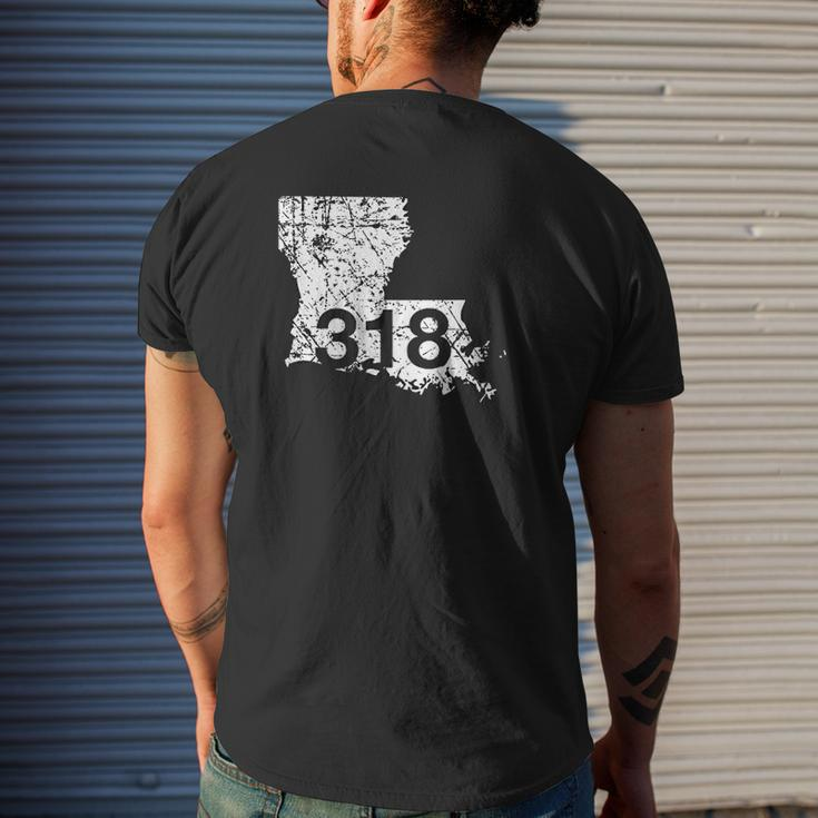 Rustontallulah Area Code 318 Louisiana Mens Back Print T-shirt Gifts for Him