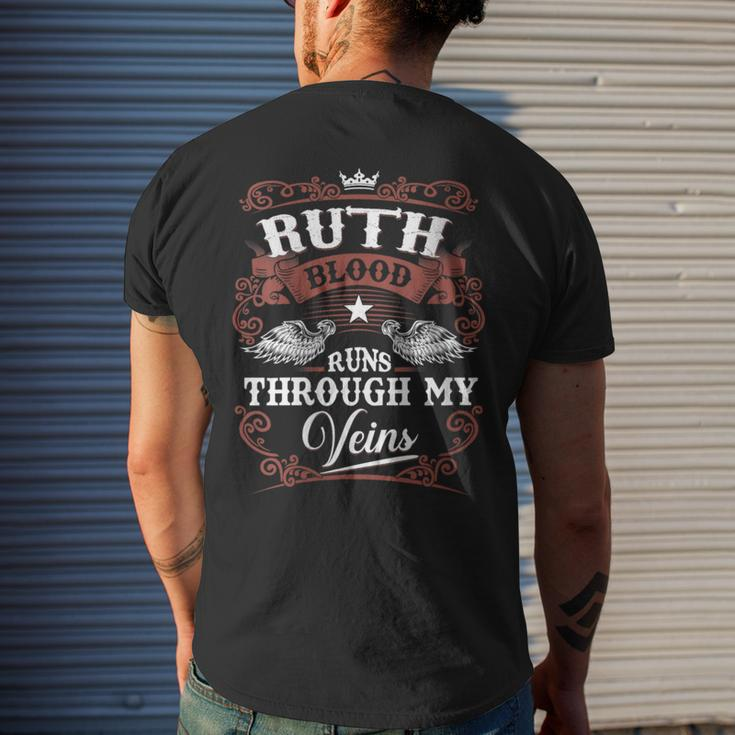 Ruth Blood Runs Through My Veins Vintage Family Name Men's T-shirt Back Print Gifts for Him