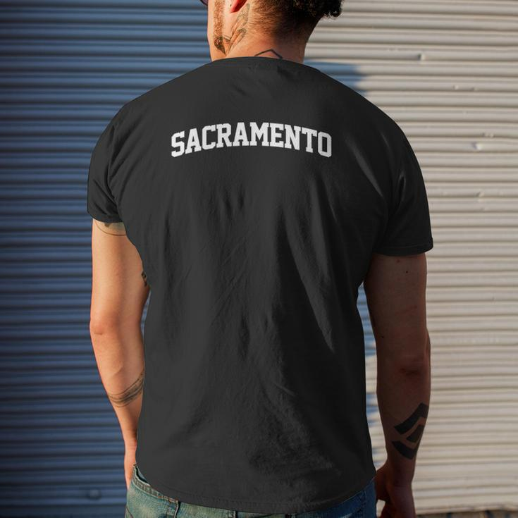 Sacramento Vintage Retro Sports College Gym Arch Mens Back Print T-shirt Gifts for Him