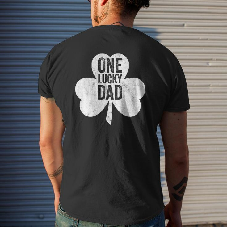 Saint Patrick's Day One Lucky Dad Mens Back Print T-shirt Gifts for Him
