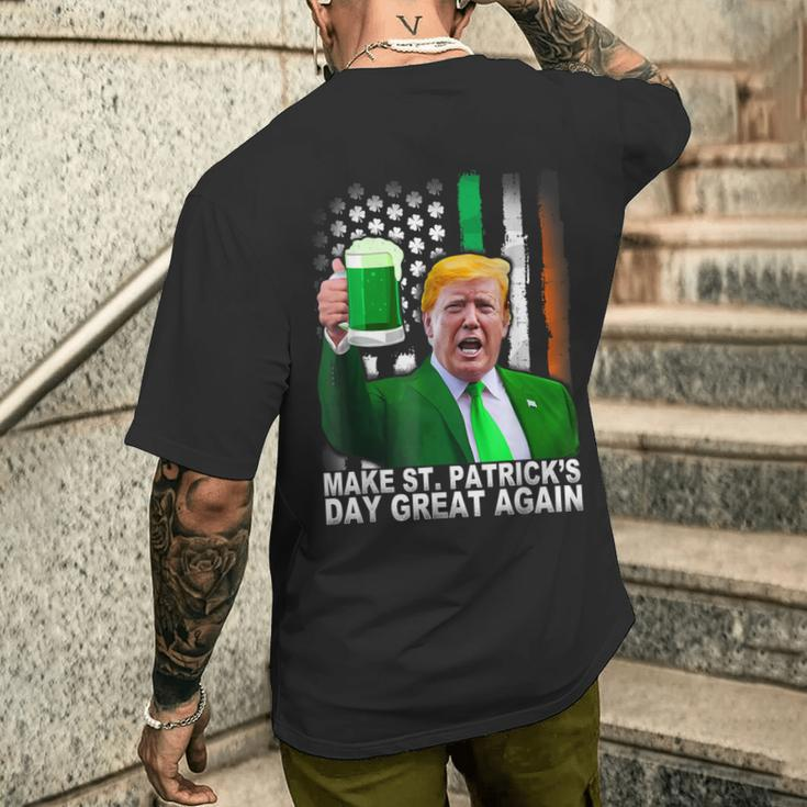 Make Saint St Patrick's Day Great Again Trump Men's T-shirt Back Print Gifts for Him