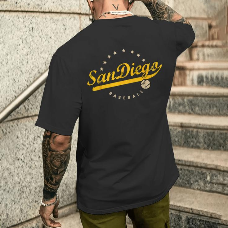 San Diego City Baseball Vintage Varsity Men's T-shirt Back Print Gifts for Him