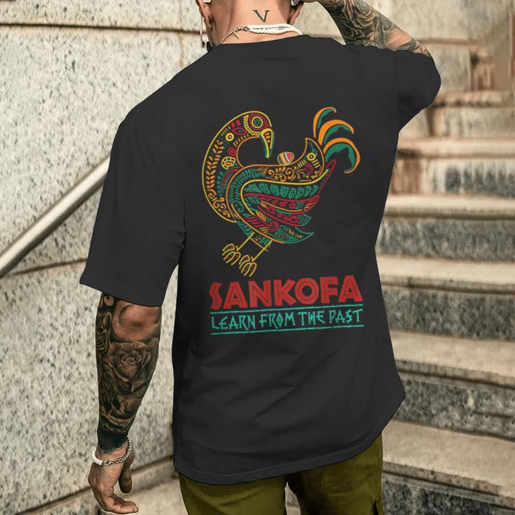 Sankofa African Bird Learn From The Past Black History Month Men's T-shirt Back Print Gifts for Him