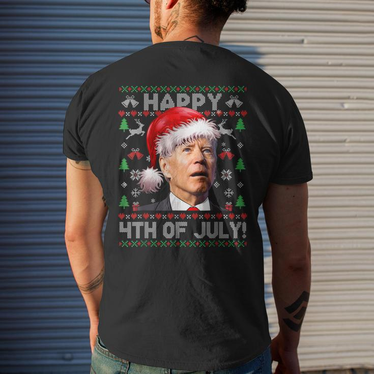 Santa Joe Biden Happy 4Th Of July Ugly Christmas Sweater V3 Mens Back Print T-shirt Gifts for Him