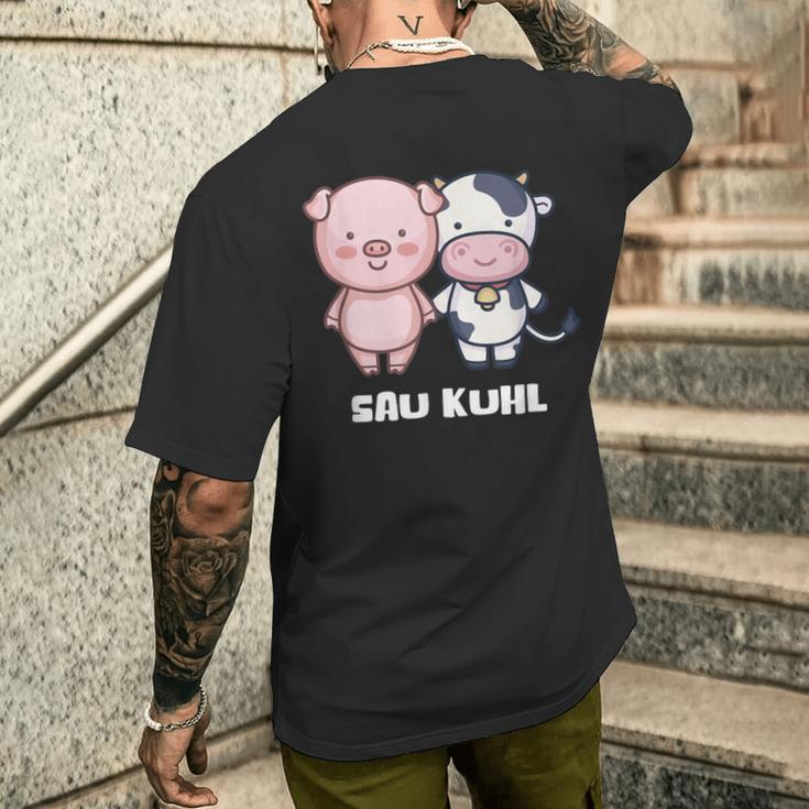 Sau Kuhl Pig Cow Farmers Wortwitz Animals S T-Shirt mit Rückendruck Geschenke für Ihn