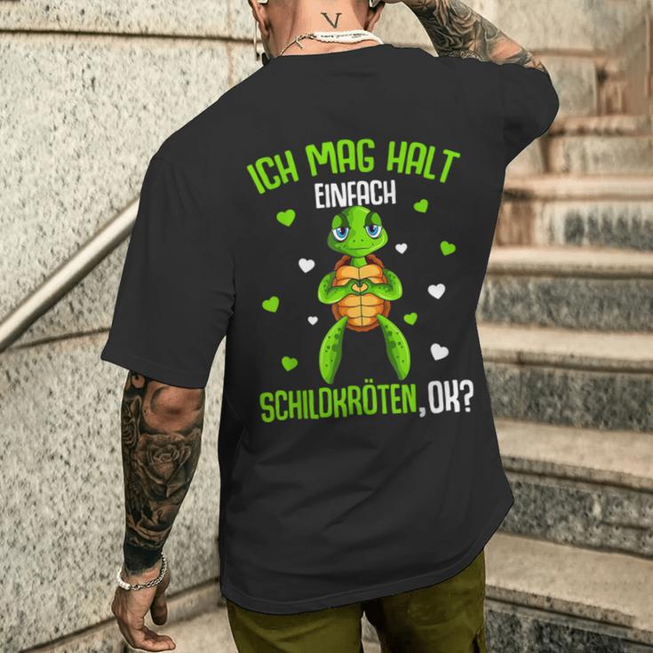 Schildkröte Ich Mag Halt Schildkröten German Langu T-Shirt mit Rückendruck Geschenke für Ihn