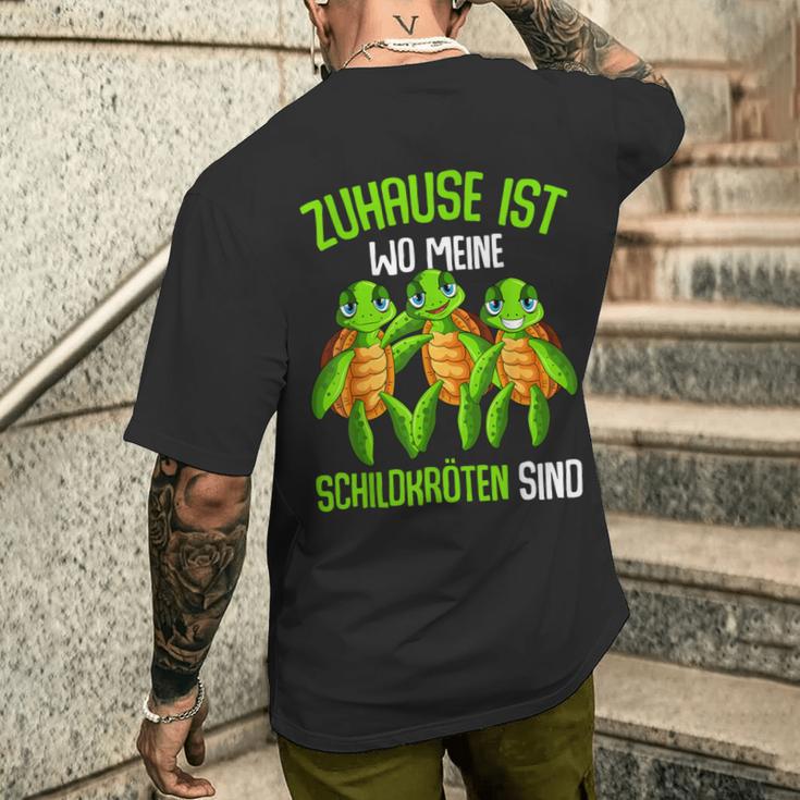 Schildkröte Zuhause Ist Wo Meine Schildkröten Sind Sind Sind T-Shirt mit Rückendruck Geschenke für Ihn