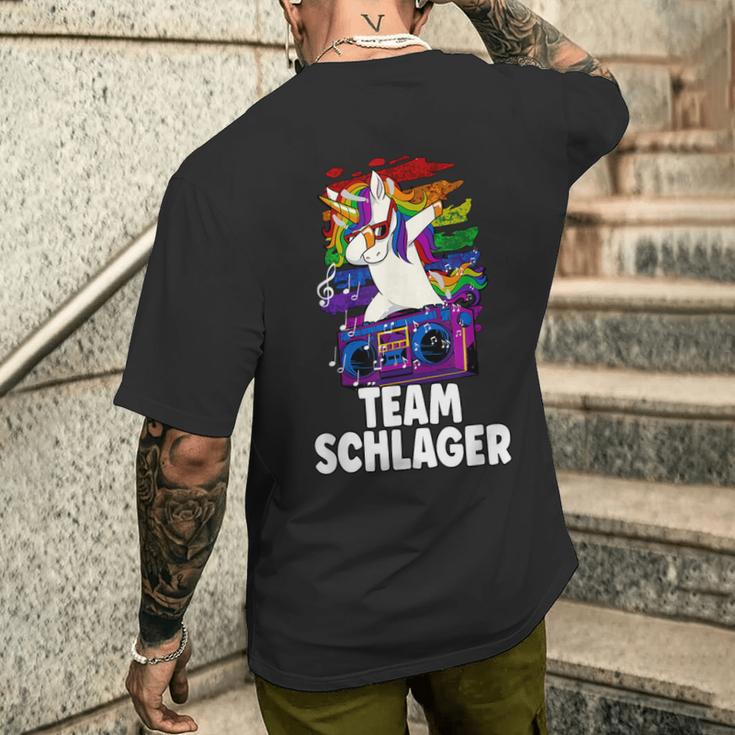 Schlagerparty Team Schlager S T-Shirt mit Rückendruck Geschenke für Ihn