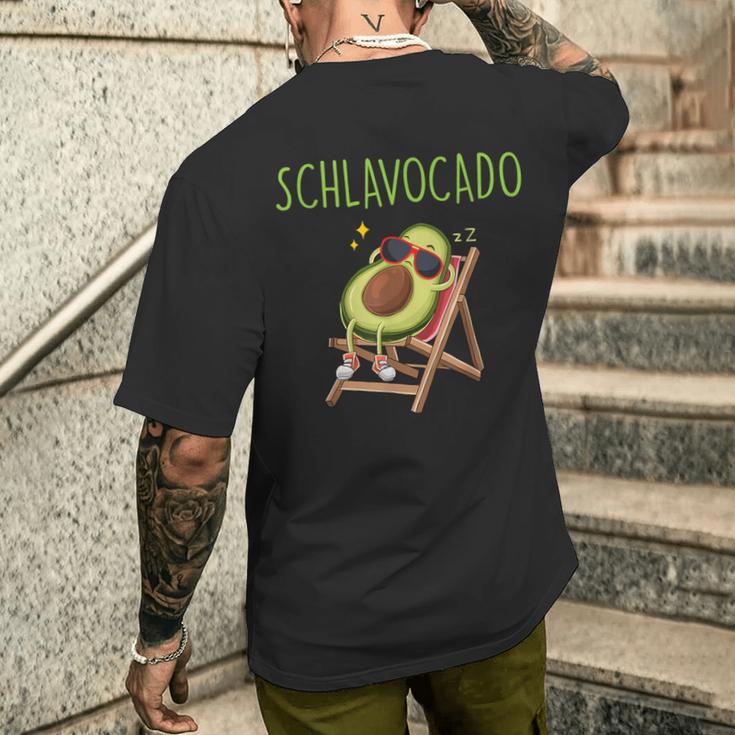 Schlavocado Avocado Sleep Pyjamas Sleeping T-Shirt mit Rückendruck Geschenke für Ihn