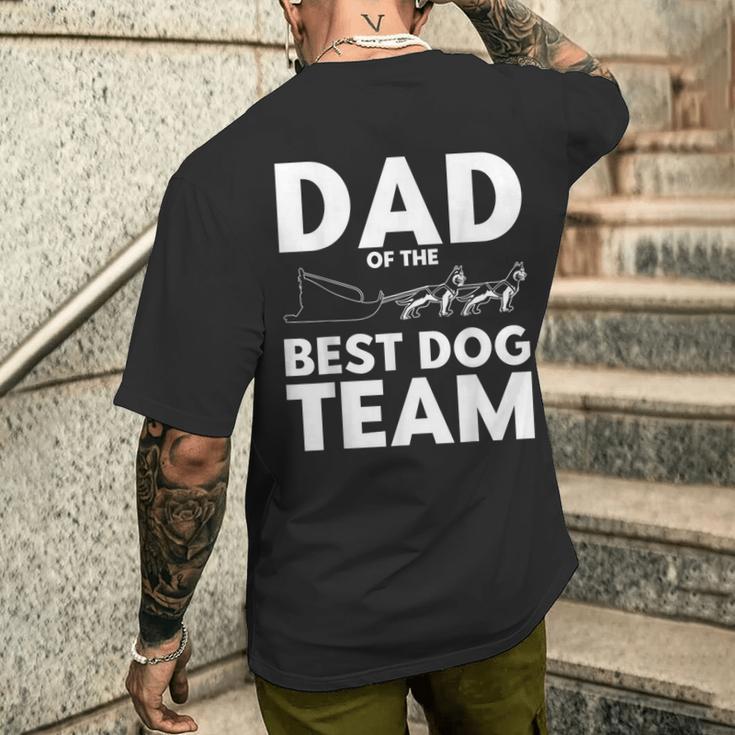 Schlittenhunderennen Papa Bestes Hundeteam Hundeschlitten T-Shirt mit Rückendruck Geschenke für Ihn