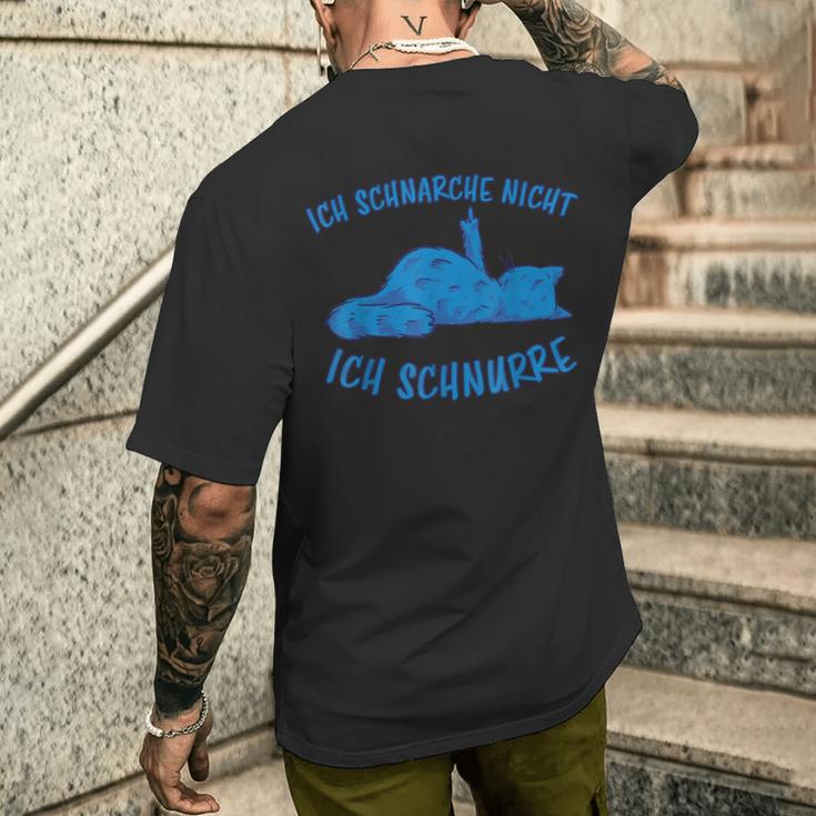 Schnarche Nicht Ich Schnurre Sleep Cat Snoring T-Shirt mit Rückendruck Geschenke für Ihn