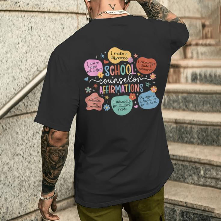 School Counselor Affirmations School Counseling Men's T-shirt Back Print Gifts for Him