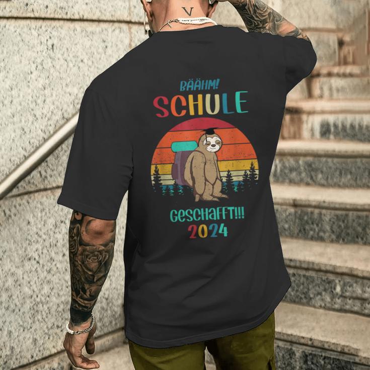 Schulabschluss Abitur Realschule Hauptschule Schule 2024 T-Shirt mit Rückendruck Geschenke für Ihn