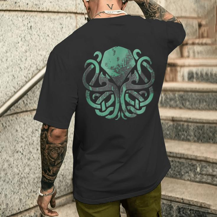 Schwarzes Kraken Kurzärmliges Herren-T-Kurzärmliges Herren-T-Shirt mit Vintage-Mond Motiv in Grün Geschenke für Ihn