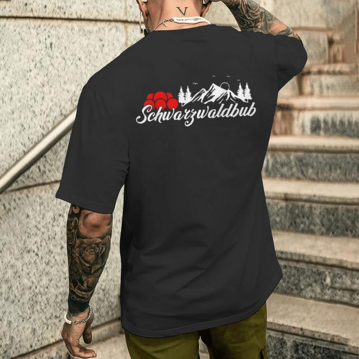 Schwarzwaldbub Berge Bollenhut T-Shirt mit Rückendruck Geschenke für Ihn