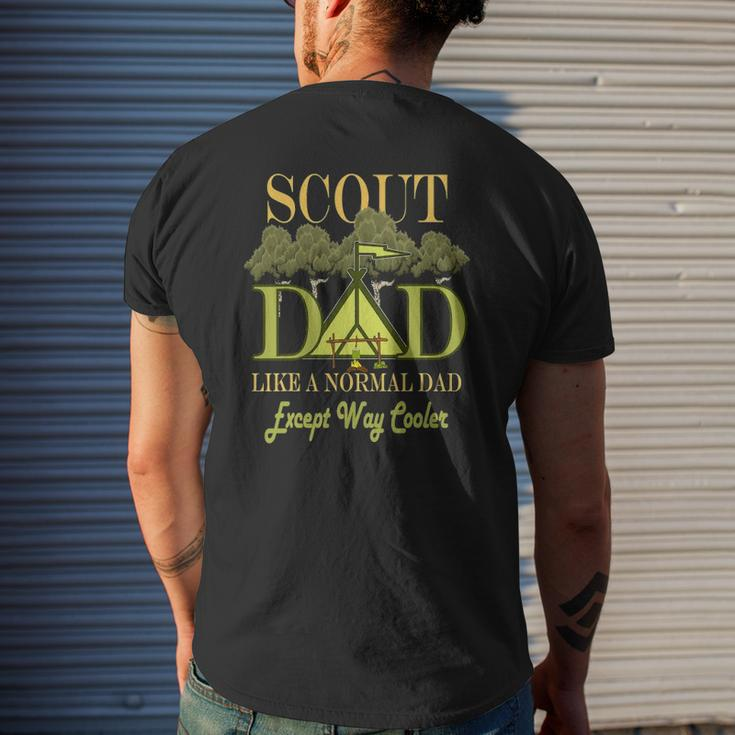 Scout Dad Cub Leader Boy Camping Scouting Men Mens Back Print T-shirt Gifts for Him