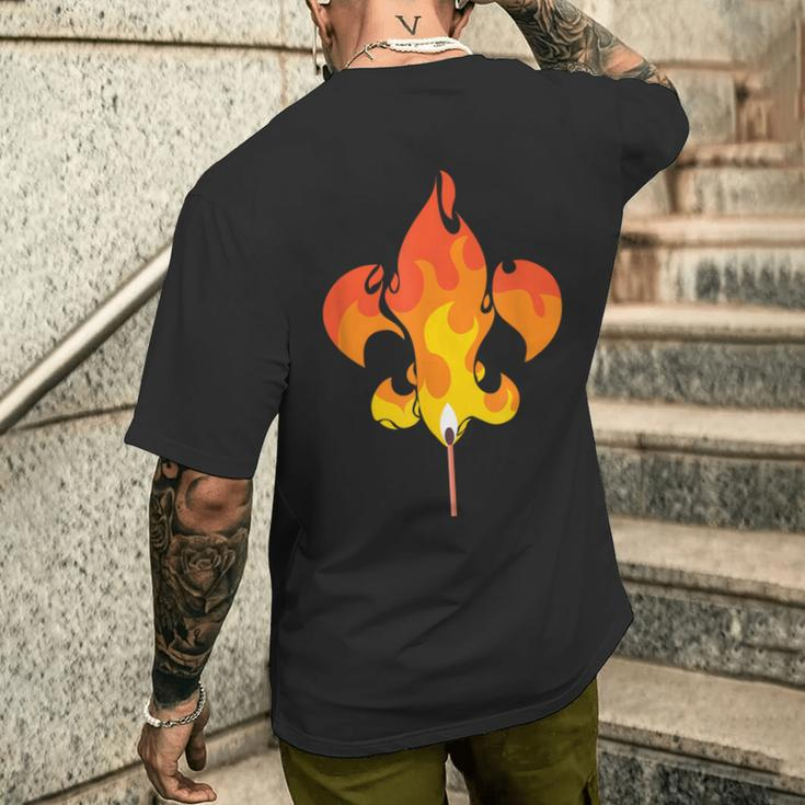 Scout Lily Fleur De Lis Campfire T-Shirt mit Rückendruck Geschenke für Ihn