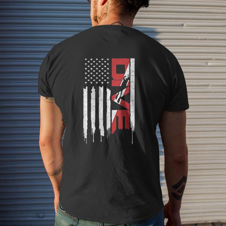 Scuba Diving America Flag Mens Back Print T-shirt Gifts for Him