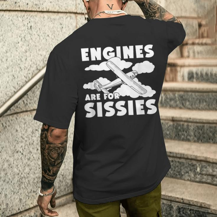 Segelflieger Stiller Flug Segelflugzeug-Liebhaber Frech T-Shirt mit Rückendruck Geschenke für Ihn