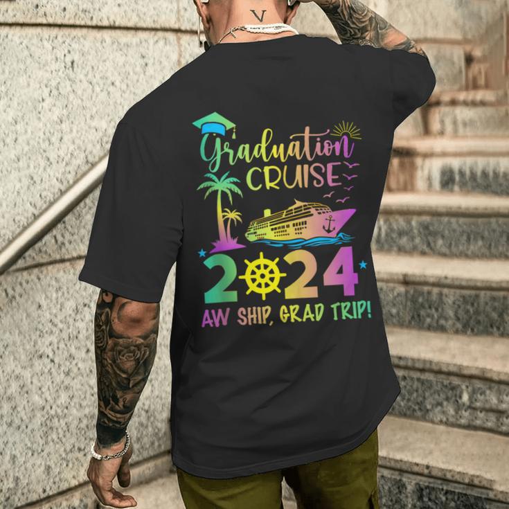 Senior 2024 Graduation Cruise Aw Ship Grad Trip Party Men's T-shirt Back Print Gifts for Him