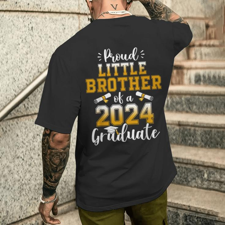 Senior 2024 Proud Little Brother Of A Class Of 2024 Graduate Men's T-shirt Back Print Gifts for Him