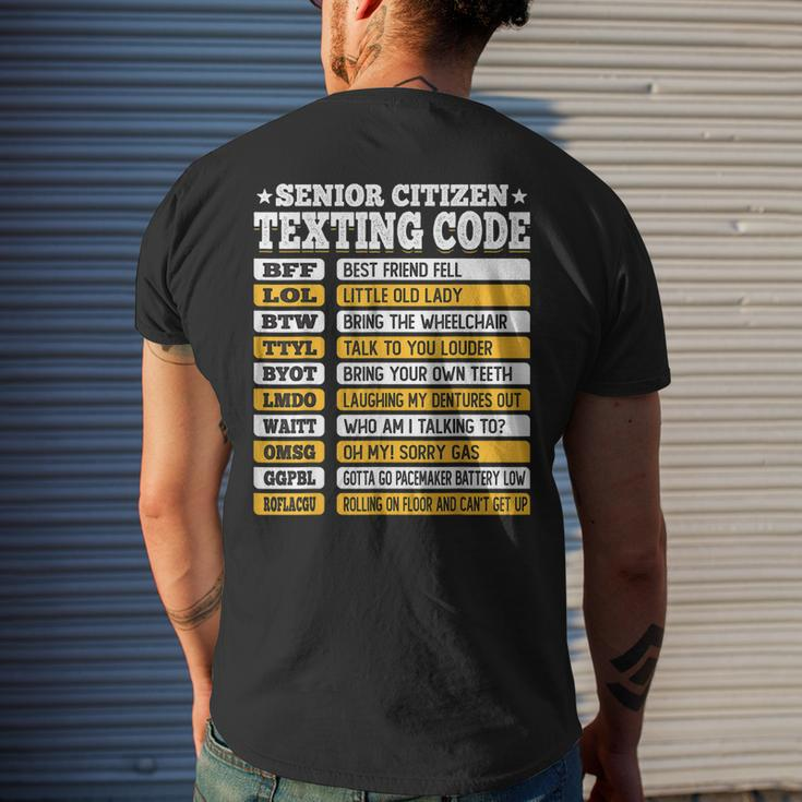 Senior Citizen Texting Code Old People Idea V2 Mens Back Print T-shirt Gifts for Him