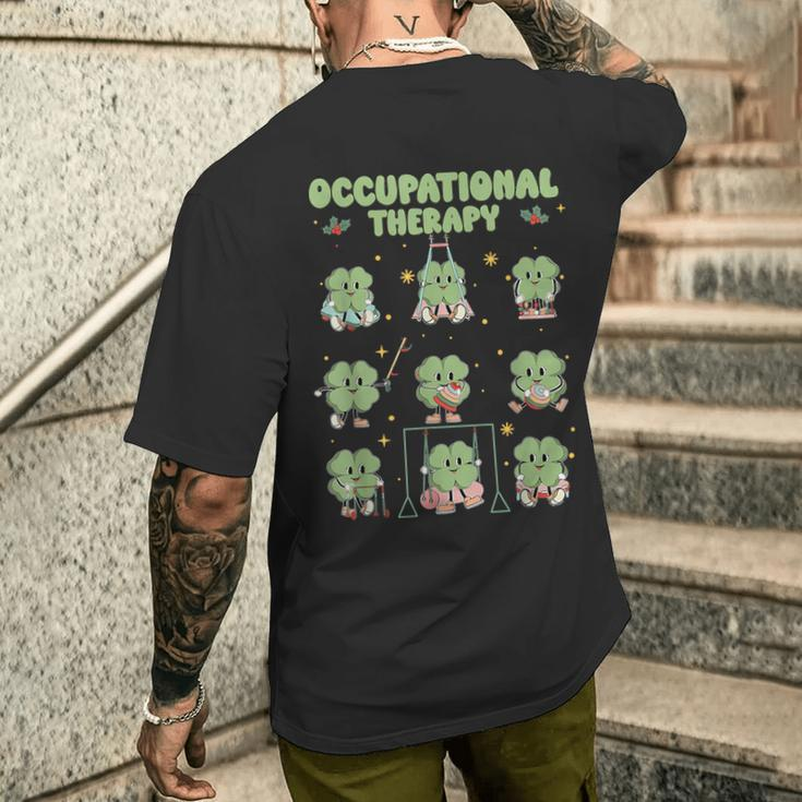 Shamrock Occupational Therapy St Patrick's Day Ot Therapist Men's T-shirt Back Print Gifts for Him