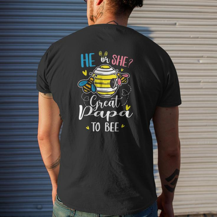 He Or She Great Papa To Bee Gender Reveal Mens Back Print T-shirt Gifts for Him