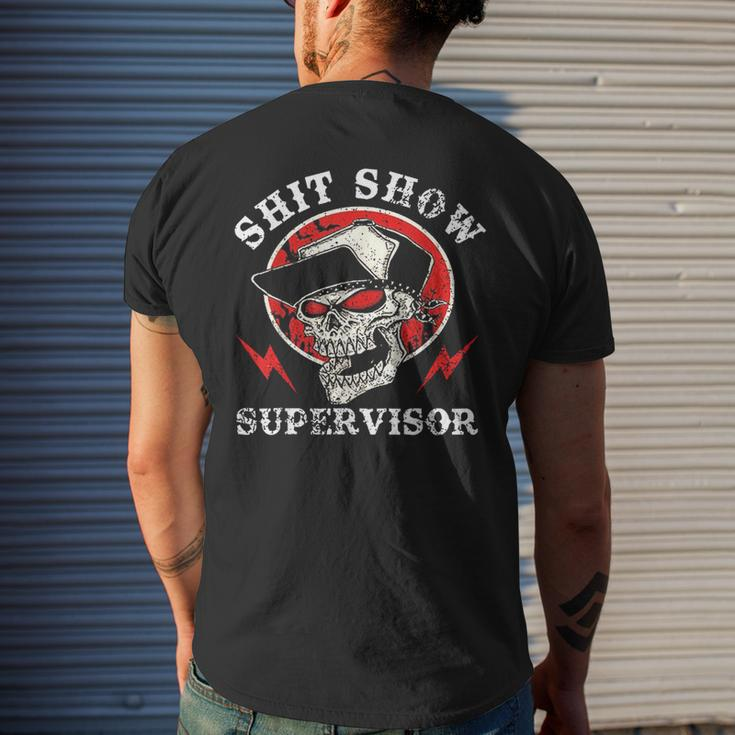 Shit Show Supervisor Skull Men's T-shirt Back Print Gifts for Him