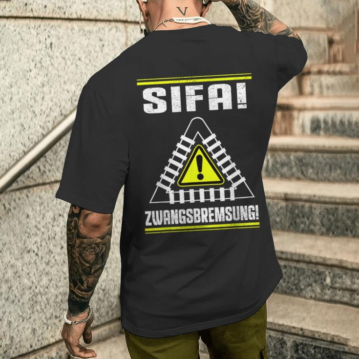 Sifa Zwangsbremsung Engine Driver T-Shirt mit Rückendruck Geschenke für Ihn