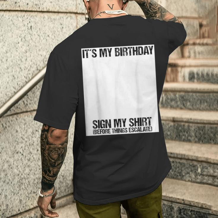 Sign My Birthday Party Ice Breaker & Womens Men's T-shirt Back Print Gifts for Him